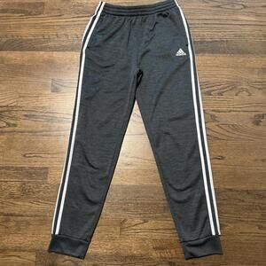 NWOT Adidas Dark Grey & White Stripe Youth XL Fleece Lined Joggers